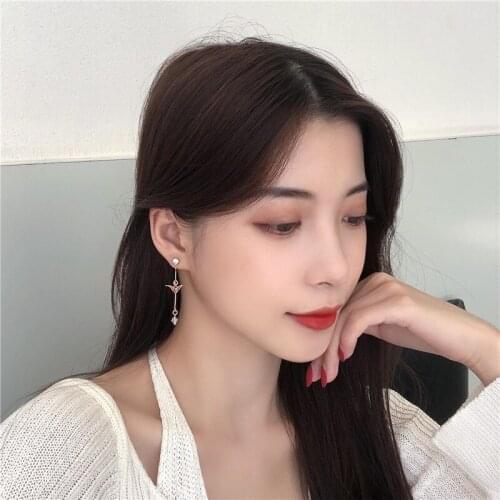The new fashion jewelry design sense Japanese paper crane folding fan earrings all-match statement earrings for women