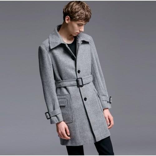 New Wool Men Coats Autumn Winter Man Trench Medium Long Solid Business Mens Overcoats Plus Size 6xl Mens Jackets And Coats
