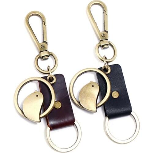 WWLB Original Metal Bird Key Chains Leather Key Ring Bag Car Charm Man Women Accessories New Trendy Animal Keychain Jewelry Gift