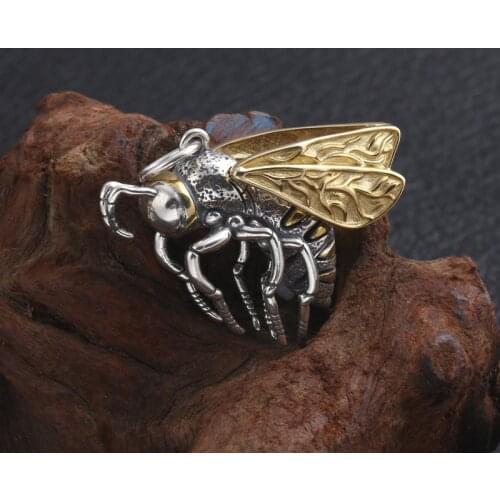 Pendant Necklace Men Silver Bees Pendant for Necklace Men Punk Jewelry Finding Accessories Fashion Necklace Pendants Jewelry