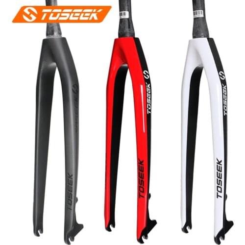 Carbon Fibre Mountain Bike Front Fork 26 ER 27.5 ER 29 ER Tapered Bike Hard Fork Bicycle MTB Parts White Red Black
