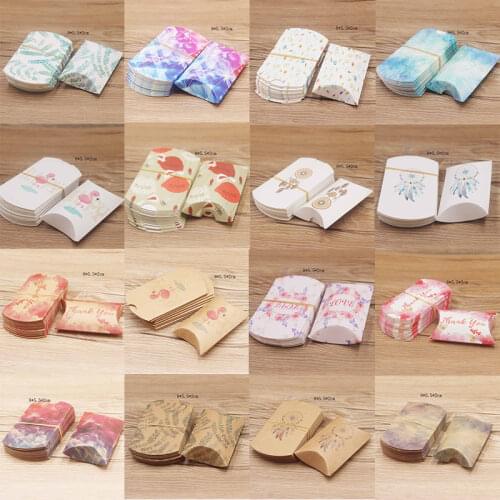 Present Paper Bag Gift Packaging Wedding Guest Perfect Pillow Box Jewelry Storage Box White / Kraft Print Multi-Printing
