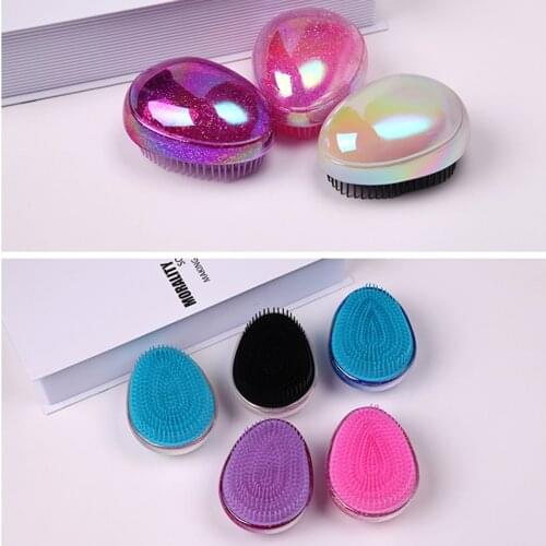 Pro Salon Hair Care Styling Tool Hair Brushes Girls Ponytail Comb Soft Egg Round Detangling Hair Brush Travel Tool