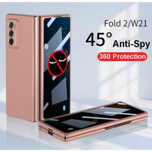 360 Full Protection Anti Spy Screen Protector Shockproof Case for Samsung Galaxy Z Fold Zfold 2 5G W21 All-inclusive Glass Cover