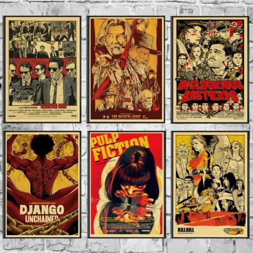 Quentin Tarantinos Movie Pulp Fiction/Django Unchained Retro Poster kraft paper Vintage Poster Prints For Bar And Home Decor