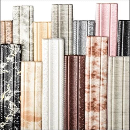 Home 3D Self-adhesive Decorative Wall Molding Skirting Line Mural Border Sticker 3D Pattern Sticker Wall Trim Line