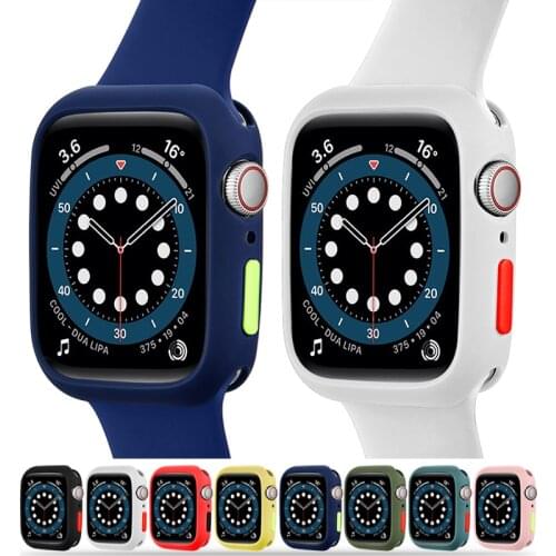 Soft TPU Silicone case Cover for iWatch Series 3 2 1 38mm 42mm Watch protector Bumper for Apple Watch Series 4 5 6 SE 40mm 44mm