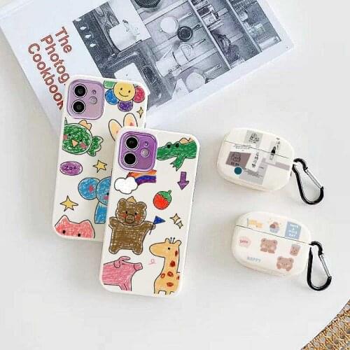 Cute Bear Cartoon Rabbit Animal Cases For Apple Airpods 2/1 Lovely Coque For Apple iPhone Airpod Earphone For Airpods 3 Pro Capa