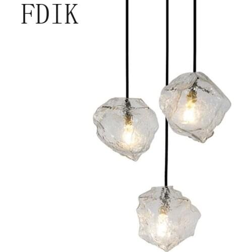 Modern Stone Shape Glass Pendant Lights Led Hanglamp for Bedroom Kitchen Dining Room Indoor Decor Lighitng Fixtures Luminaire