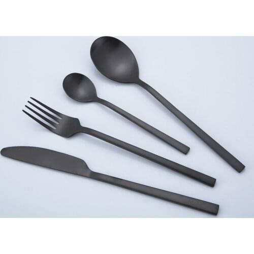 Stainless Steel Cutlery Utensils Black Tableware Colorful Dinnerware Food Set Flatware Set with Fork Knife Spoons Dropshipping