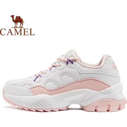 CAMEL Official Original Autumn Winter Womens Leisure Sports Shoes Women All-match Stitching Casual Shoes Clunky Sneaker Female
