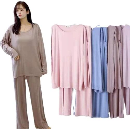 Loose Casual Pijamas Women Long Sleeve Trousers Set Spring Summer Ladies Pajamas Set Modal Cottton Comfortable Pyjamas Suit
