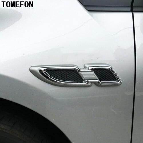 TOMEFON 2pcs For Toyota Prius XW50 2016 2017 ABS Chrome 2pcs Car External Front Air Outlet AC Cover Trims Frame Auto Accessories