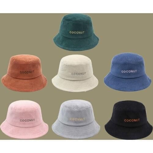 2020 New Corduroy Bucket Hats Women Casual Fisherman Hat Men Autumn Winter Warm Basin Hat Plain Shade Cap Panama Solid