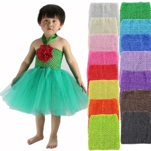 Wennikids New Arrival 20cm X 23cm Baby Girl 9inch Crochet Tutu Tube Tops Chest Wrap Wide Crochet Headbands 15colors Can Choose