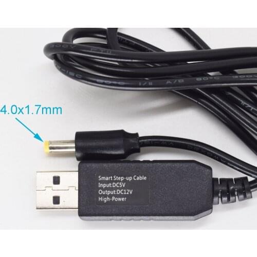 1pc High Quality 3.3ft/1M USB A Male 5V to 12V DC 4.0x1.7mm Male Step-Up Cable