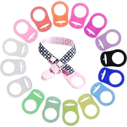 10pcs/set Baby Dummy Pacifier Holder Clip Clear Silicone Button Baby Mam Ring Dummy Pacifier Holder Clip Adapter Baby accessorie