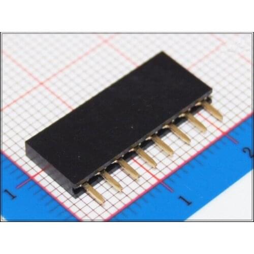 100Pcs 8 Pins 1*8 1X8p Single Row 1x8 Ways 2.54mm Spacing Female Pin Header Connector