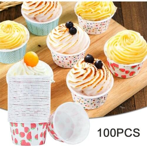 100pcs Cupcake Paper Cups Cake Forms Party Tray Cake Mold Cupcake Liner Baking Muffin Box Cup Case Decorating Tools