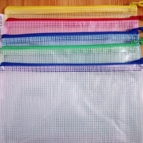 200 PCS Waterproof Gridding Zipper Bag Document Pen Filing Products Pocket Folder Office & School Supplies