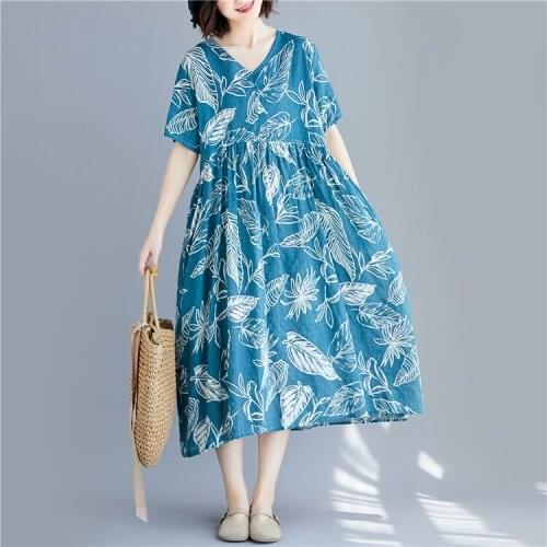 2019 New Brand Summer Maternity Dress Woman Casual Flower Print Large Size Dresses Pregnant Woman Clothing MD-01292