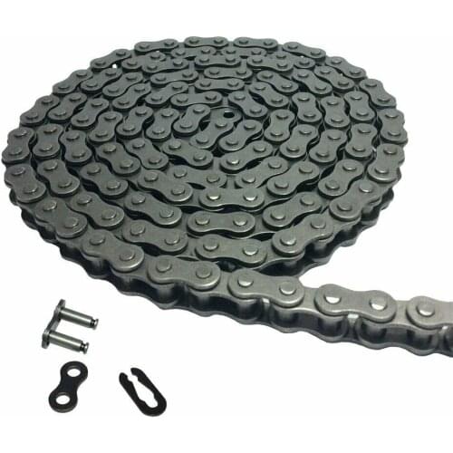 3meters # 35 Carbon Steel Chain Heavy Duty Roller Chain with 1Connector Link for Go Kart Bike Garage Gate Chain
