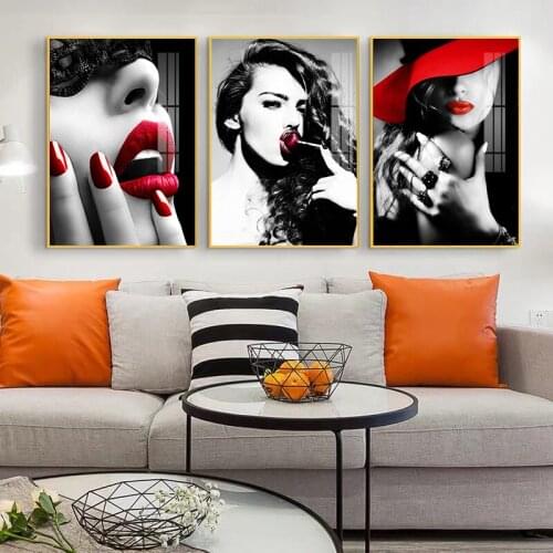 Diamond Painting Red Lips Diamond mosaic of Rhinestones Diamond Embroidery Full diamond embroidery 5D Cross Stitch Home Decor