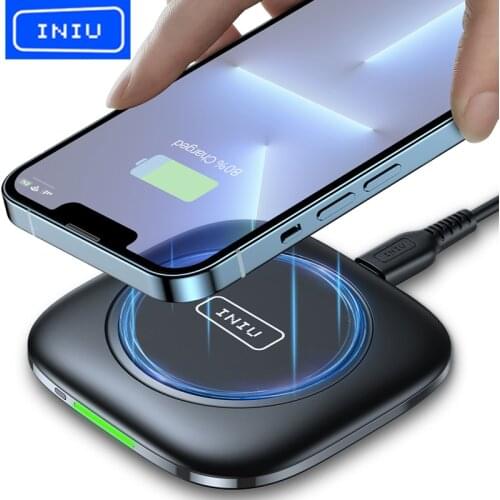 INIU 15W Qi Wireless Charger LED Fast Charging Pad For iPhone 12 11 Pro Max Xs Xr X 8 Plus Samsung S21 S20 S10 Note 20 10 Xiaomi