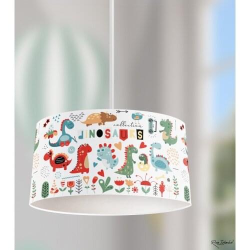 Dinosaurs Boy Printing Patterned Kids Baby Room Bedroom Light Pendant Lamp Chandelier