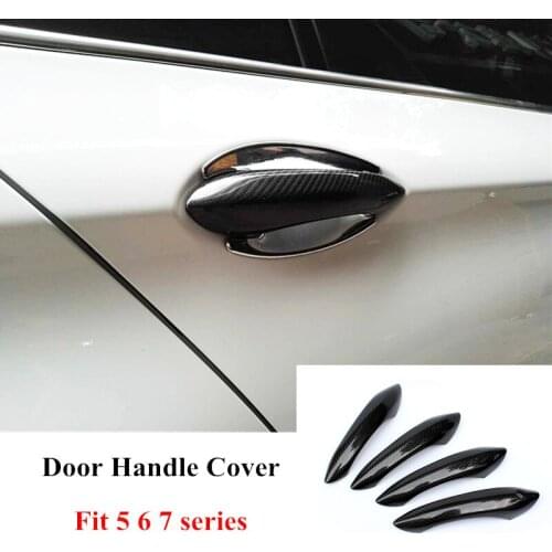 For B-mw F10 F18 F06 F12 F01 F02 2010-2016 Carbon fiber Trim Car Door Handle Covers Auto Car Accessories Car -Styling