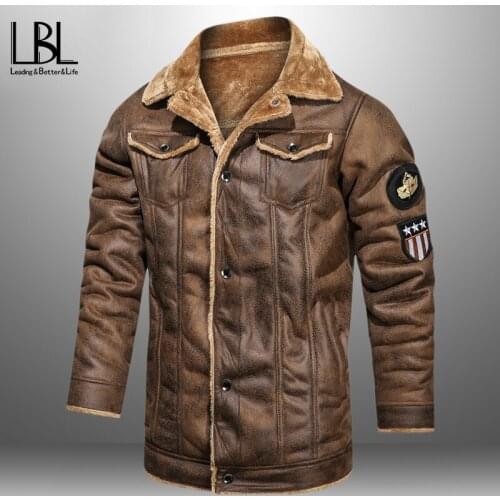 Fleece Jacket Mens Warm Thick Windbreaker Outwear Fur Collar Coat Plus Size Man Brand Fashion Winter Fleece Parkas High Quality