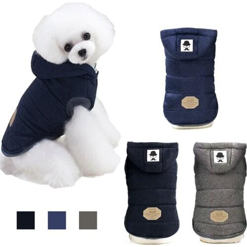 Cotton Dog Vest Thickened Pet Jacket Winter Warm Dog Coat Hoodies Puppy Costumes Pet Clothes for Small Medium Dogs