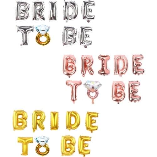 KAMMIZAD 16inch BRIDE TO BE letter balloons mini Diamond ring balloon wedding got engaged decorations adult globos