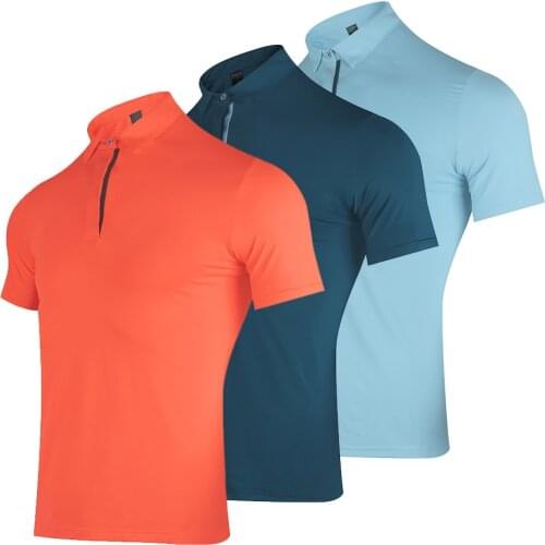 Summer Quick-Dry Golf Wear Casual Short-Sleeve Light Mens Golf Team Wear Fitness Shirt Lapel T-Shirt Golf Wear Running Shirt