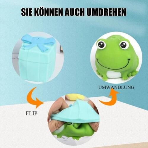 Cute Pets Decompression Doll Toy Cartoon Animal Frog Flip Gift Box Fidget Venting Toys Gift Adults Kids Decompression Toy