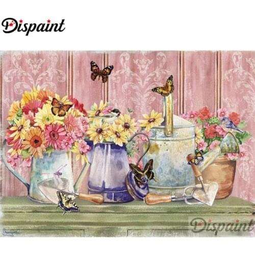Dispaint Full Square/Round Drill 5D DIY Diamond Painting "Flower butterfly" 3D Embroidery Cross Stitch Home Decor Gift A12909