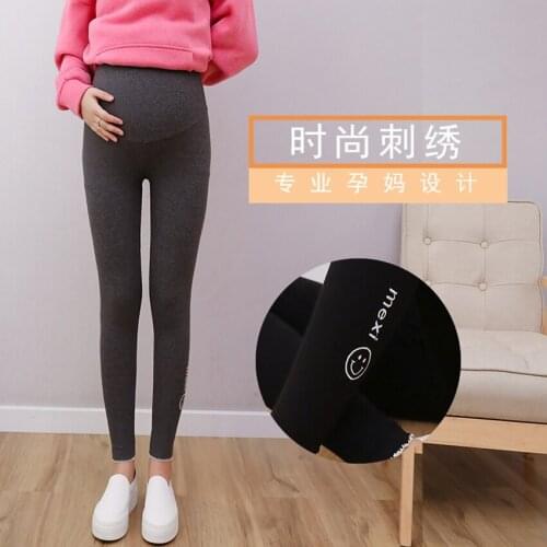 2019 new maternity pants cotton autumn and winter stretch pregnant women leggings Korean fashion hundred tower feet stomach lift pants