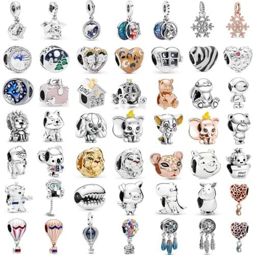 New Fashion Charm Original Elephant Cat Hot Air Balloon Dream Catcher Beads Suitable for Original Pandora Lady Bracelet Jewelry