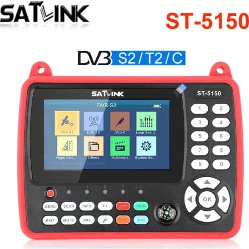 Original SATLINK ST-5150 DVB-S2/T2/C COMBO HD Satellite Finder Meter H.265 HEVC MPEG-4 QPSK 8PSK 16APSK 4.3 Inch TFT LCD Screen