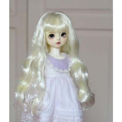 BJD doll wig suitable for 1-3 1-4 1-6 size fashion soft silk big wave wig doll accessories