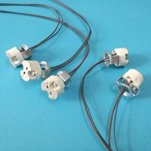 G5.3 MR11 MR16 Lamp Cup Plug Holder G4 lamp Base with Bracket 20CM 50PCS