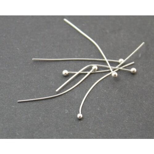 Approx 200pcs/lot Pin Findings Rhodium Plated 30MM Ball Hean Jewelry Pins CN-FZD002-69