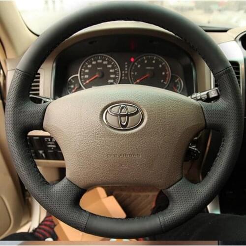 Sew-on genuine leather car steering wheel cover For Toyota Land Cruiser Prado 120 Land Cruiser (2003-2007) Tacoma(2005-2011)