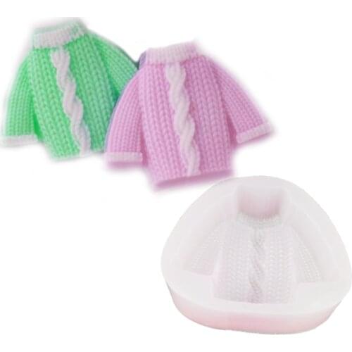 PRZY QT0236 Sweater Molds Wool Mold Winter Handmade Soap Mould Silicone Mold DIY Form Fondant Chocolate Cake Decorating Tools