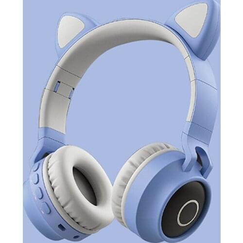 LED Cat Ears Noise Cancelling Headphones Bluetooth 5.0 Young People Kids Wireless Headset Support TF Card 3.5mm Plug With Mic f