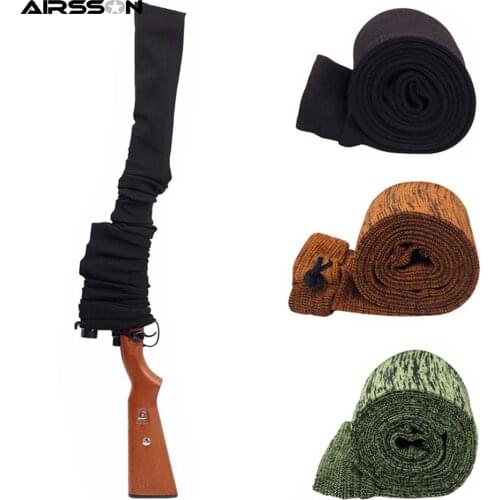 Tactical Airsoft Gun Sock 54" Dustproof Silicone Treated Knit Protection Sock Cover Bag Rifle Pistol Case Hunting Accessories