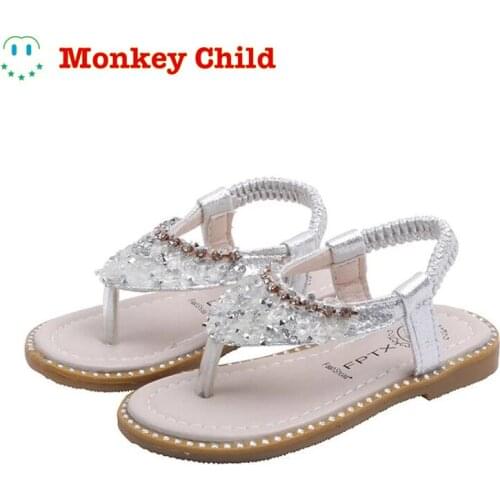 Comfortable Children Sandals Infant Kid Baby Girls Summer Fashion Rhinestone Bling Princess Sandals Party 1-6 Years Shoes 2021 N