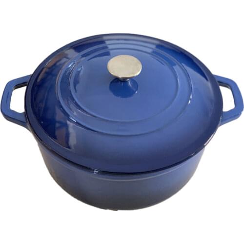 Unique Navy Blue High Quality Dutch Oven Enameled Cast Iron Casserole Pot With Lid