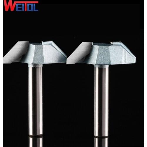 Weitol 1 pcs 1/2inch 12.7mm Industry Flat Bottom V Shape Trimming Bit Tools,Redwood Furniture Wood Cutter