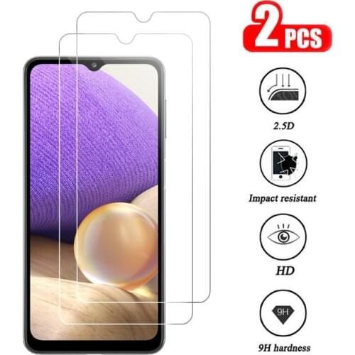2Pcs Full Cover For Samsung Galaxy A32 Protective Glass On Samsang A52 A02s A02 A12 A32 Glass Screen Protector Galaxi A 32 Armor